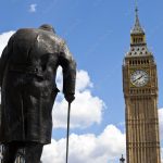 Sir Winston Churchill Statue and Big Ben in London